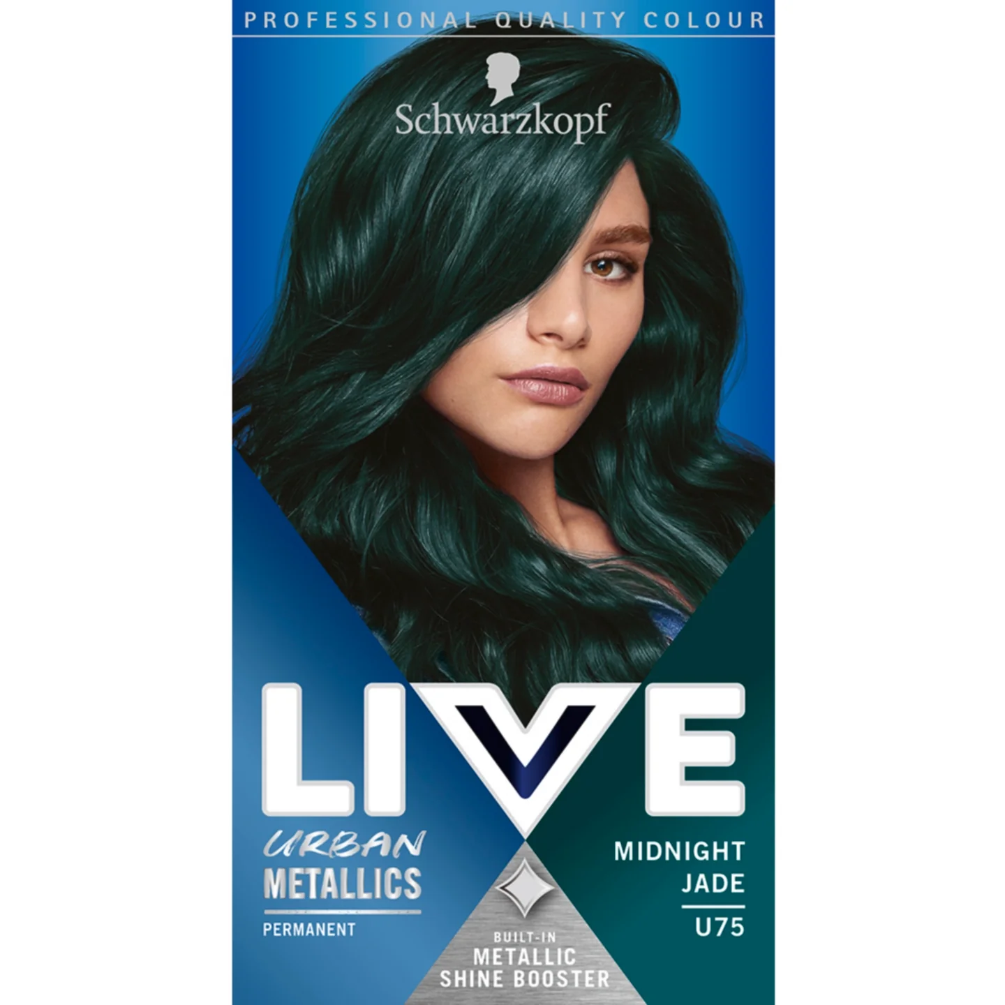 Schwarzkopf Live Urban Metallics Permanent Hair Colour Dye U75 Midnight Jade
