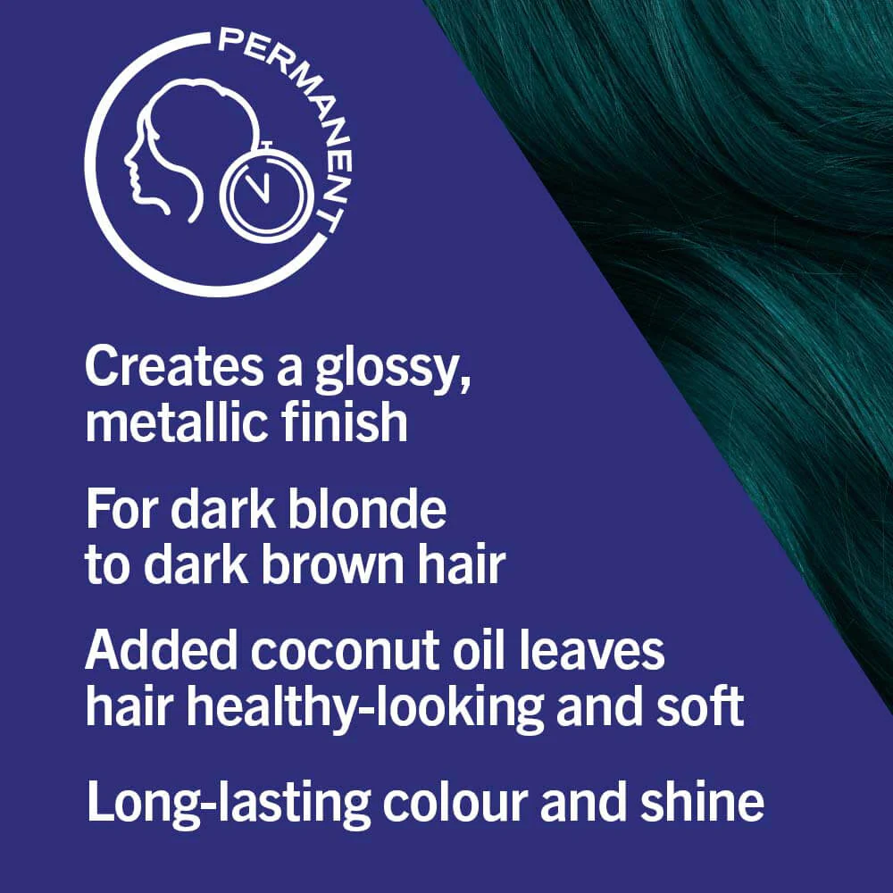 Schwarzkopf Live Urban Metallics Permanent Hair Colour Dye U75 Midnight Jade - Image 4