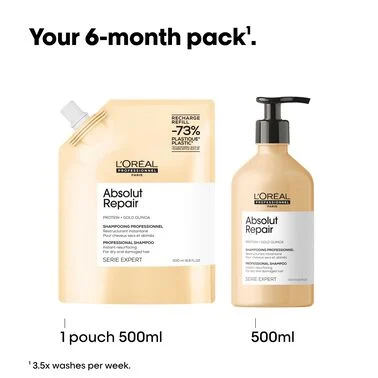 L'Oréal Professionnel Absolut Repair Shampoo Refill 500ml - Image 3