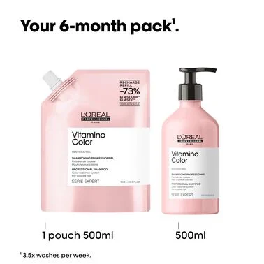 L'Oréal Professionnel Vitamino Color Shampoo Refill 500ml - Image 3