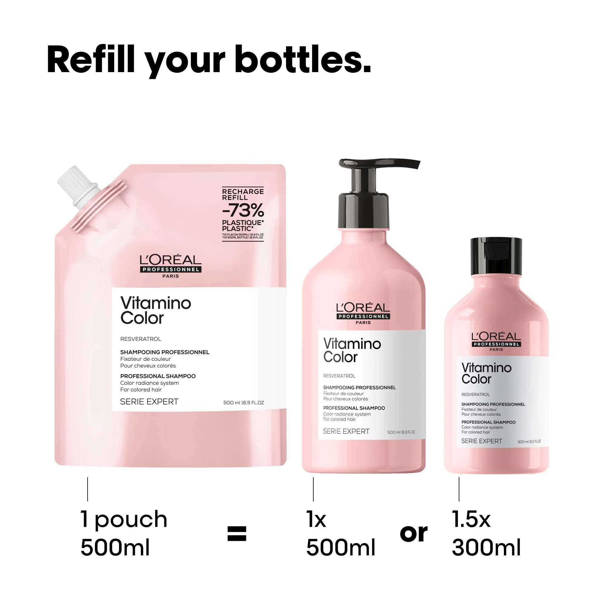 L'Oréal Professionnel Vitamino Color Shampoo Refill 500ml - Image 7