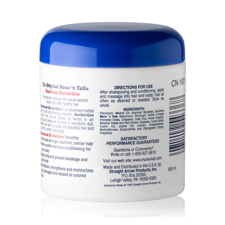 MANE N TAIL MAXIMUM HERBAL-GRO STYLING POMADE 5.5oz - Image 3