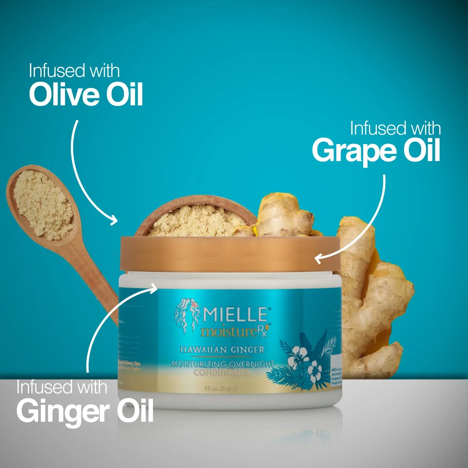 Mielle Moisture RX Hawaiian Ginger Overnight Conditioner 12oz - Image 3