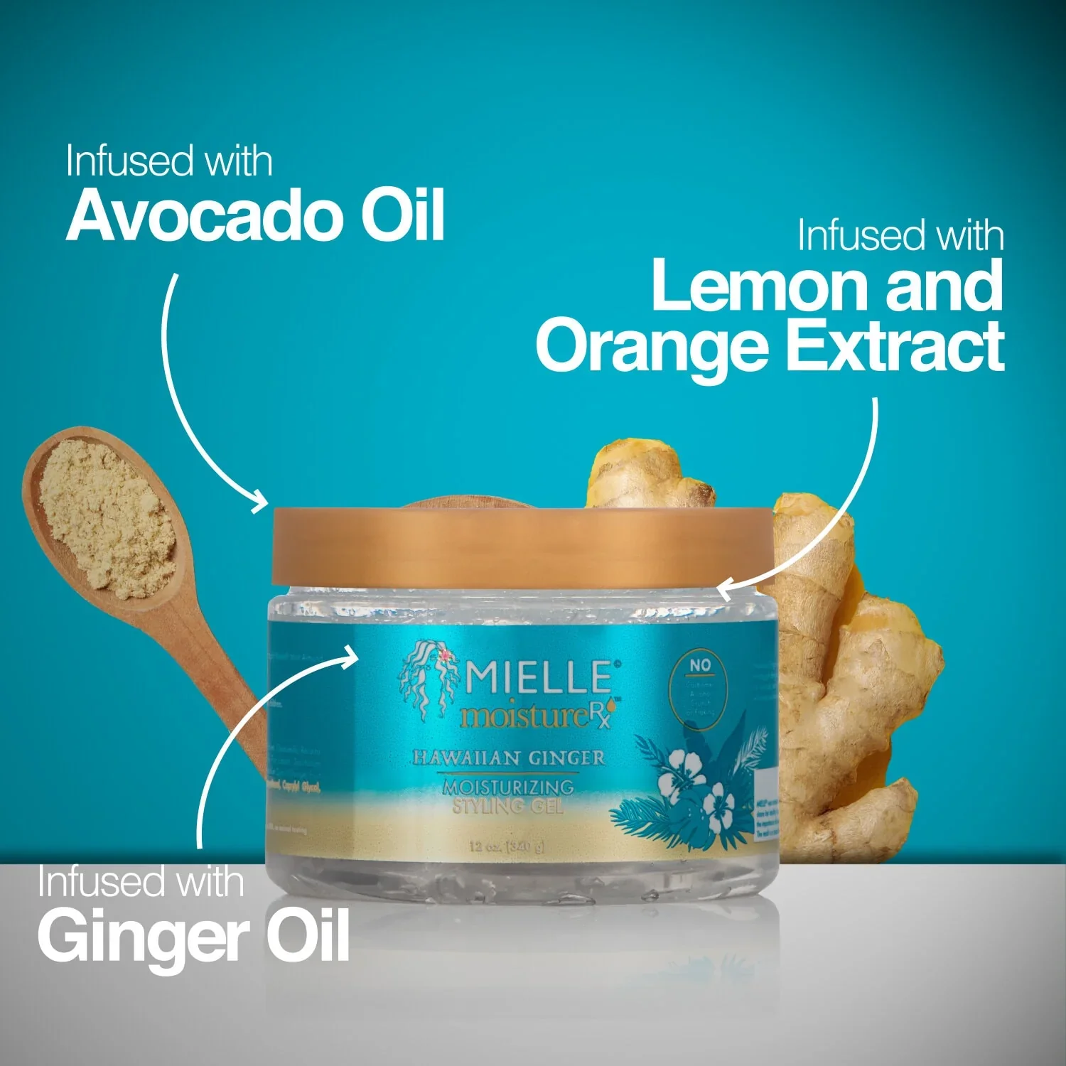 Mielle Moisture RX Hawaiian Ginger Styling Gel 12oz - Image 2