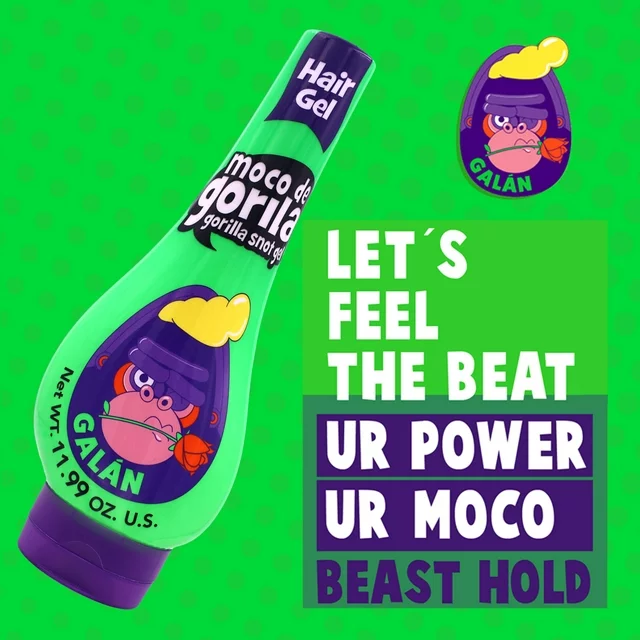 Moco de Gorila Galan Squizz, Unisex Texturizing Hair Gel for Long-Lasting Hold, 11.9 oz Bottle[GREEN] - Image 3