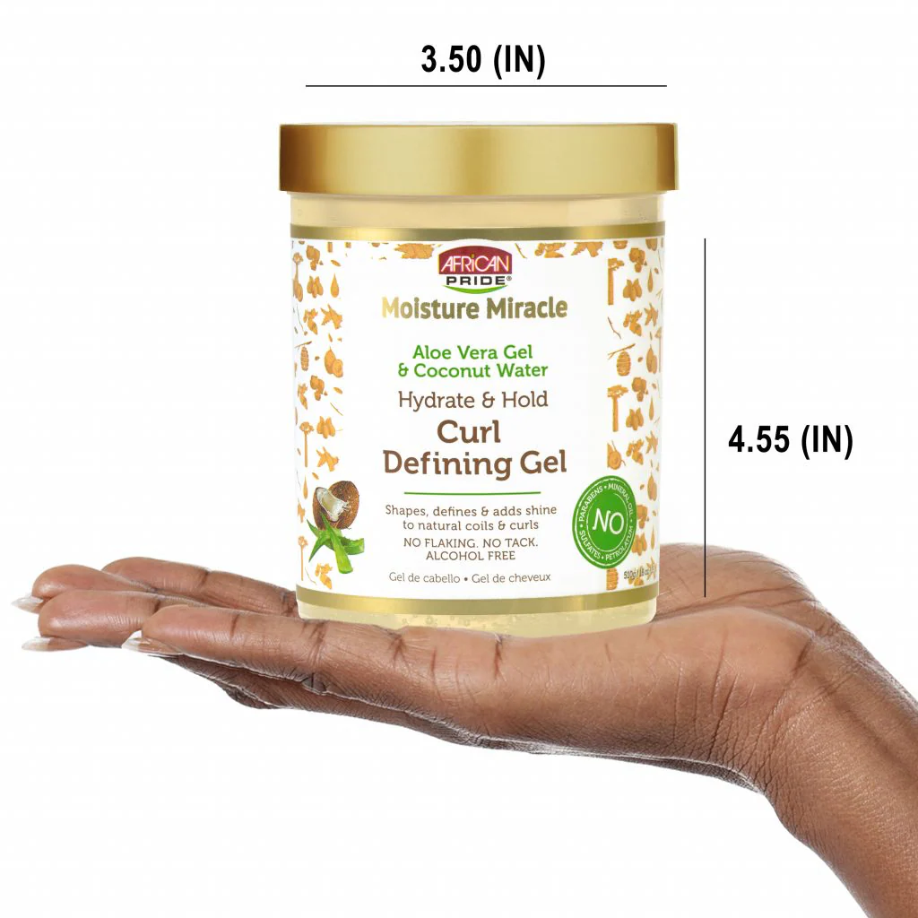 African Pride Moisture Miracle Aloe & Coconut Water Curl Defining Gel 510g/18oz - Image 6