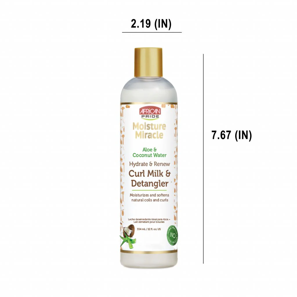African Pride Moisture Miracle Aloe & Coconut Water Curl Milk & Detangler 354ml/12oz - Image 5
