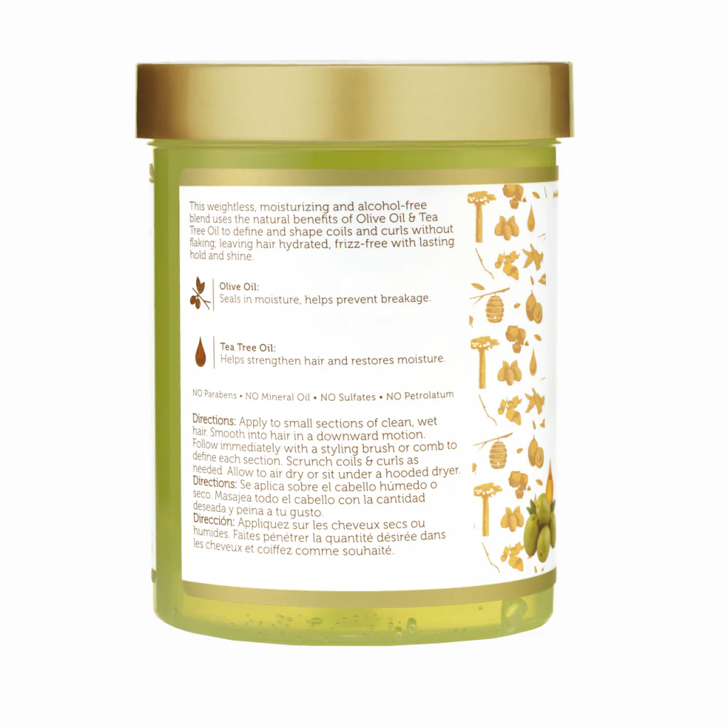 African Pride Moisture Miracle Olive Oil & Tea Tree Oil Max Hold Styling Gel 510g/18oz - Image 3