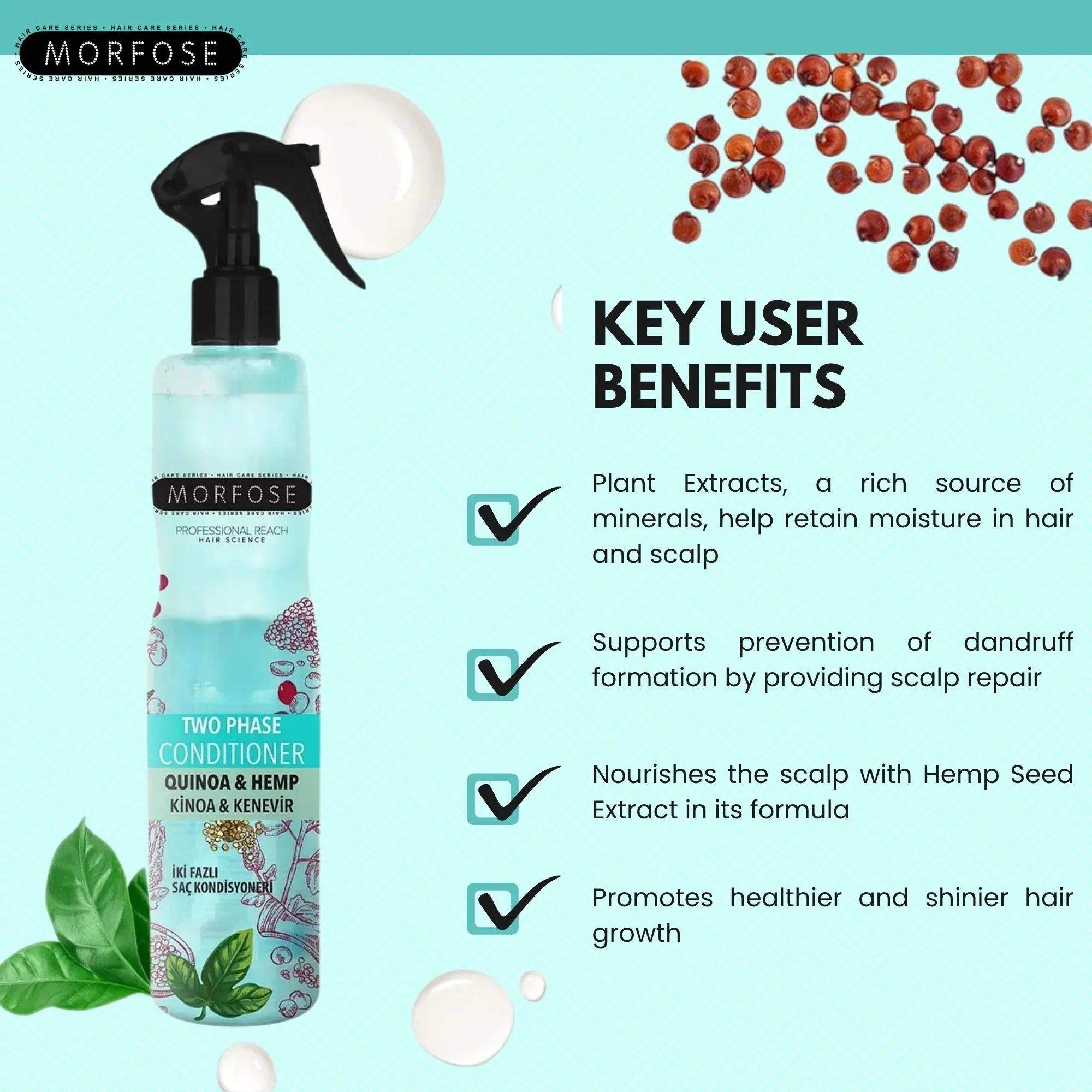 Morfose Professional Reach Quinoa & Hemp Two Phase Conditioner - Image 2