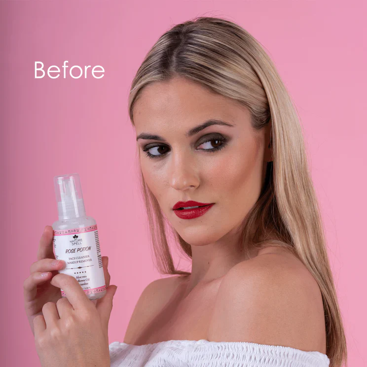 NATURE SPELL SKINCARE ROSE POTION FACE CLEANSER MAKEUP REMOVER 100ml - Image 3
