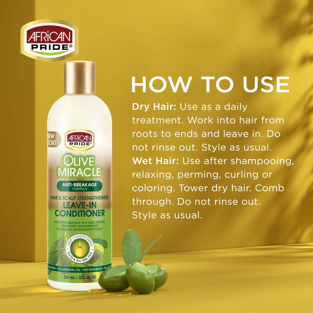 African Pride Olive Miracle 2-in-1 Shampoo 355ml/12oz - Image 4
