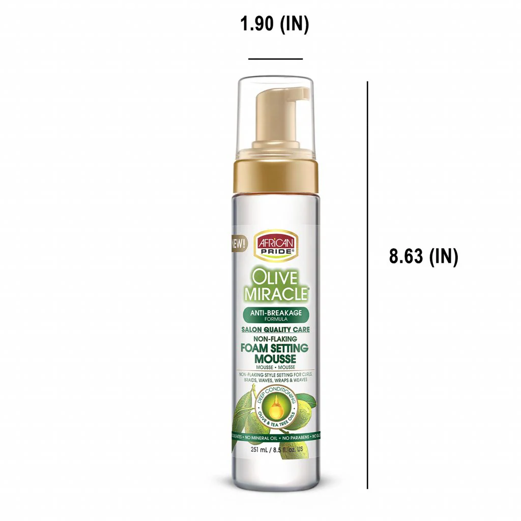 African Pride Olive Miracle Foam Setting Mousse 251ml/8.5oz - Image 3
