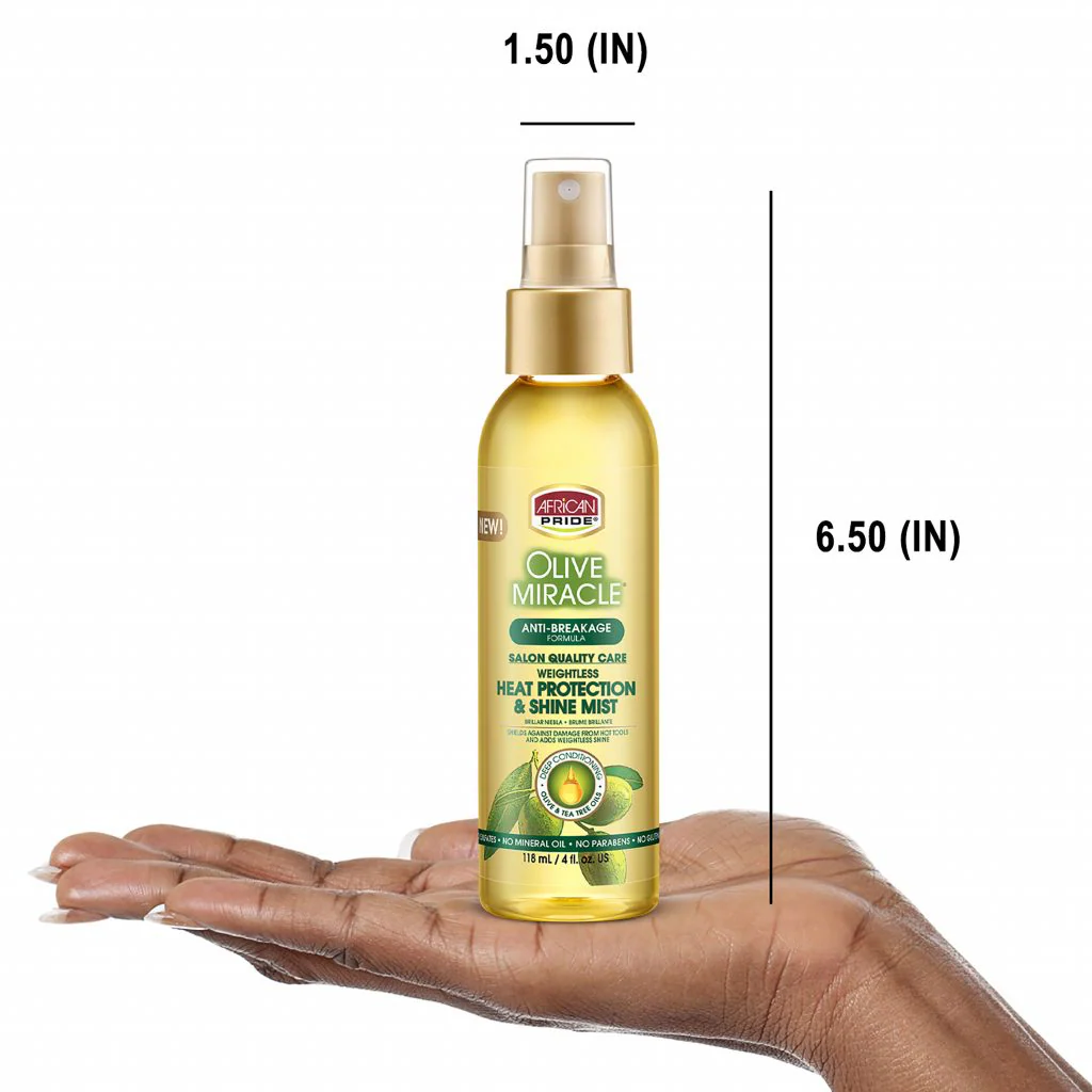 African Pride Olive Miracle Heat Protectant & Shine Mist 118ml/4oz - Image 4