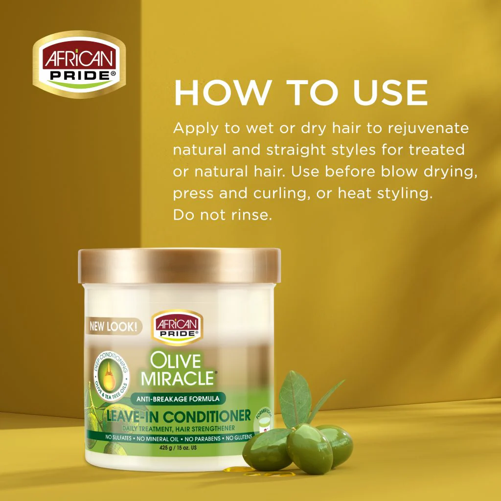 African Pride Olive Miracle Leave-In Conditioner 425g/15oz - Image 3