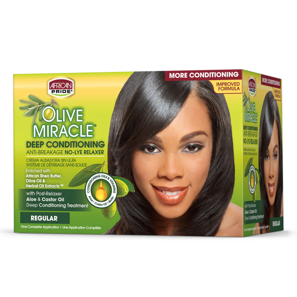 African Pride Olive Miracle No-Lye Relaxer Kit Regular - Image 6