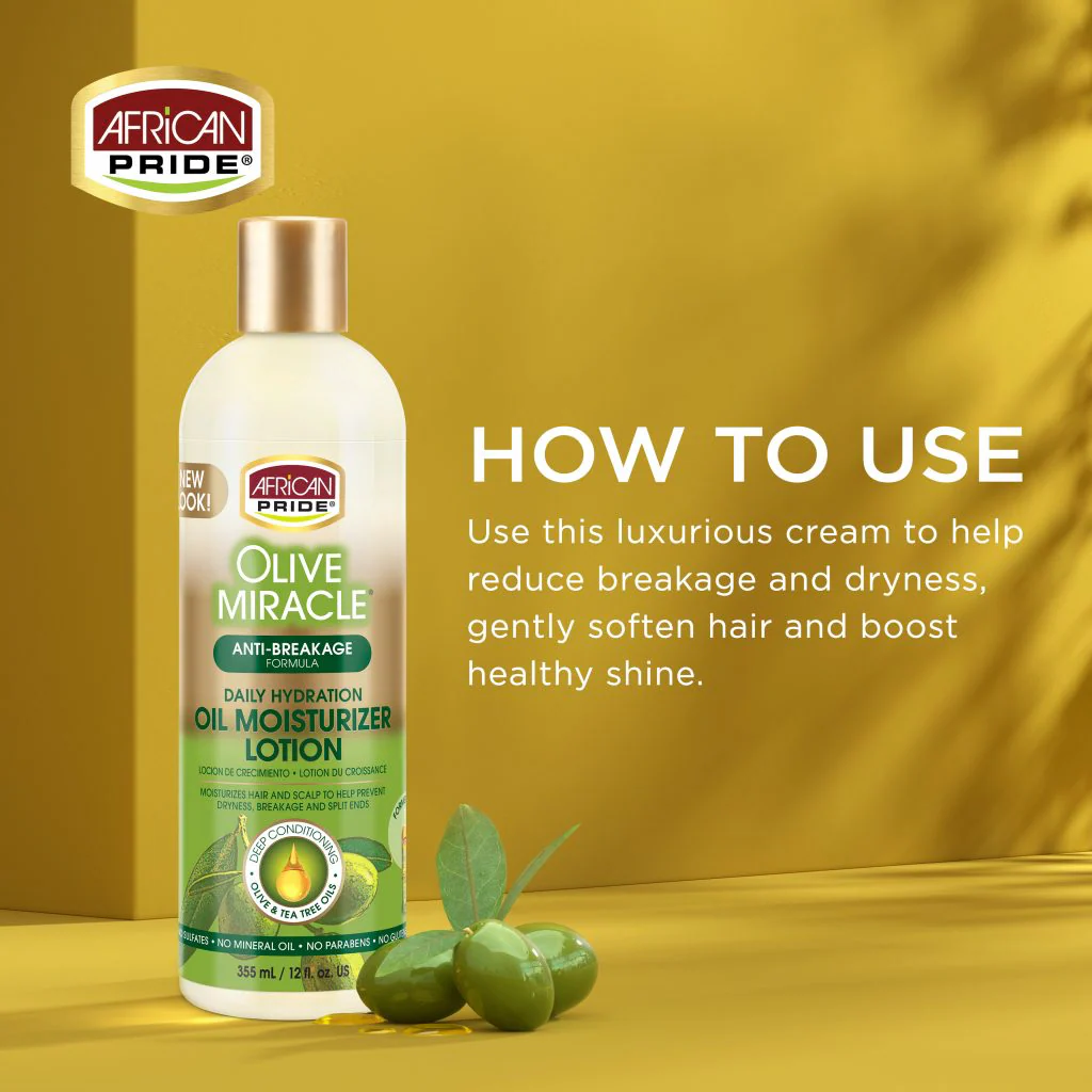 African Pride Olive Miracle Oil Moisturizing Lotion 355ml/12oz - Image 2
