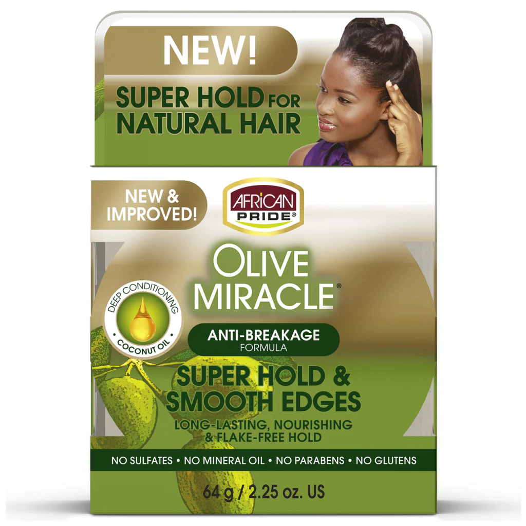 African Pride Olive Miracle Super Hold & Smooth Edges 64g/2.25oz