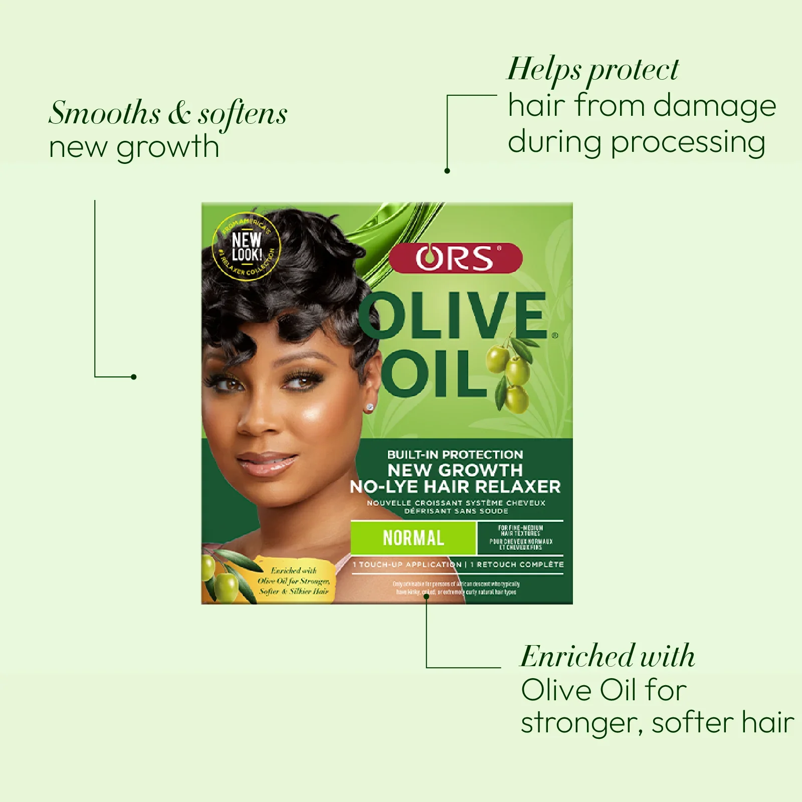 ORS Olive Oil Built-In Protection New Growth No-Lye Hair Relaxer Normal Strength - Image 7