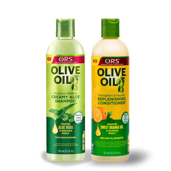 ORS Olive Oil Creamy Aloe Shampoo & Replenishing Conditioner Bundle 16 oz each