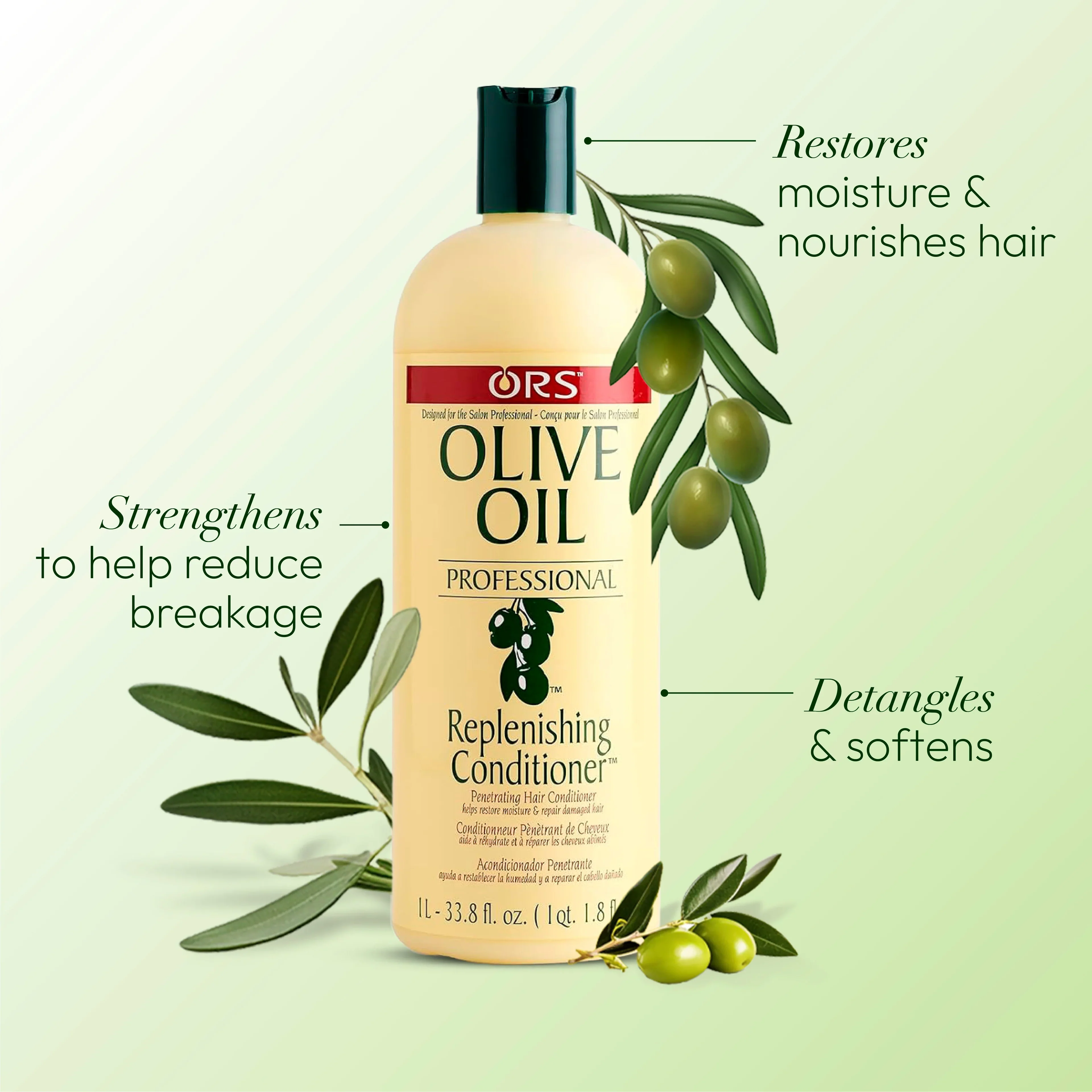 ORS Olive Oil Professional Replenishing Conditioner 1Liter - Image 8