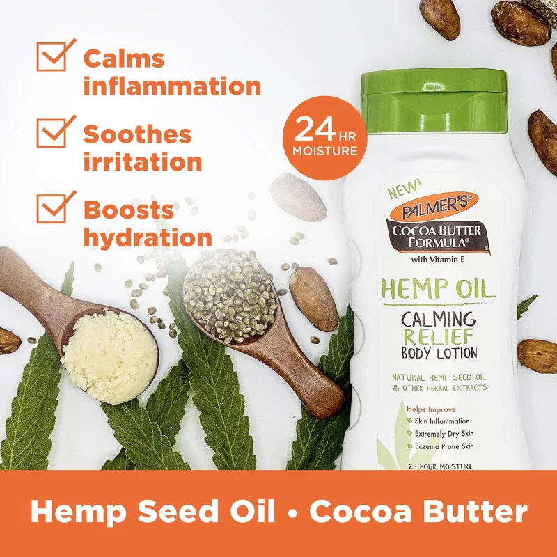 Palmer's Cocoa Butter Formula Hemp Oil Calming Relief Body Lotion 235ml - Image 3