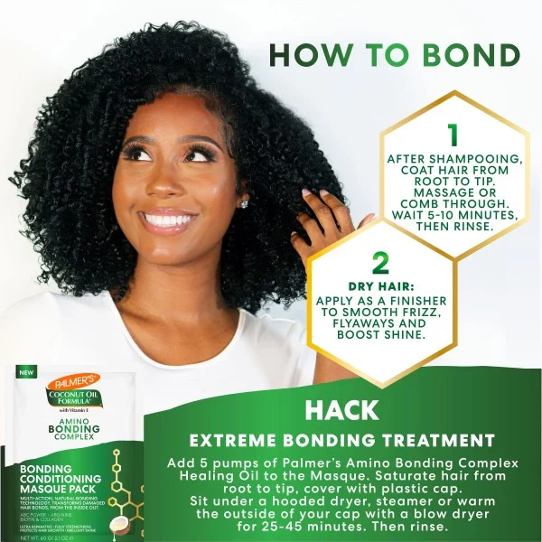 Palmer’s Coconut Oil Amino Bonding Conditioning Masque 60g - Image 3