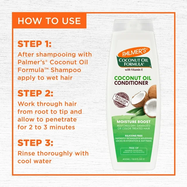Palmer's Coconut Oil Formula Coconut Oil Moisture Boost Conditioner 400ml - Image 6