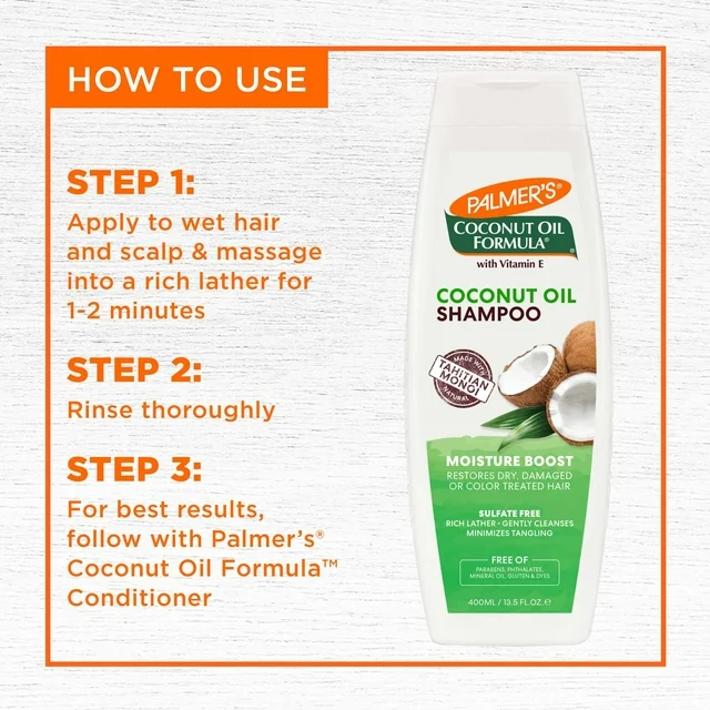 Palmer's Coconut Oil Formula Coconut Oil Moisture Boost Shampoo 400ml - Image 7