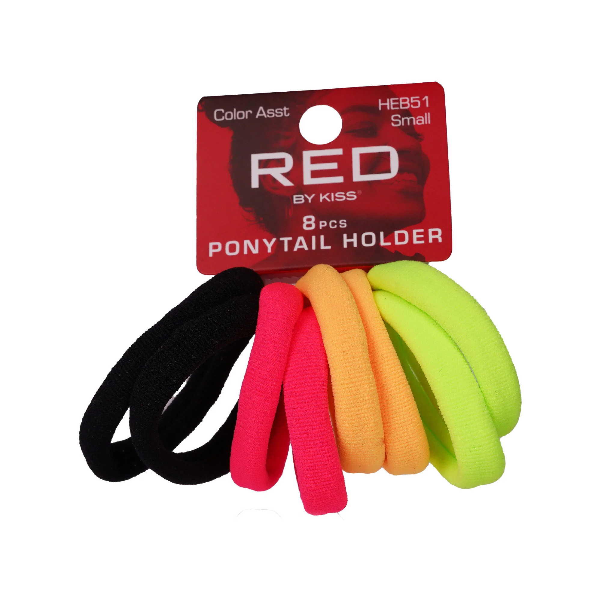 Red By Kiss Ponytail Holder Small Color Assorted (8pcs)