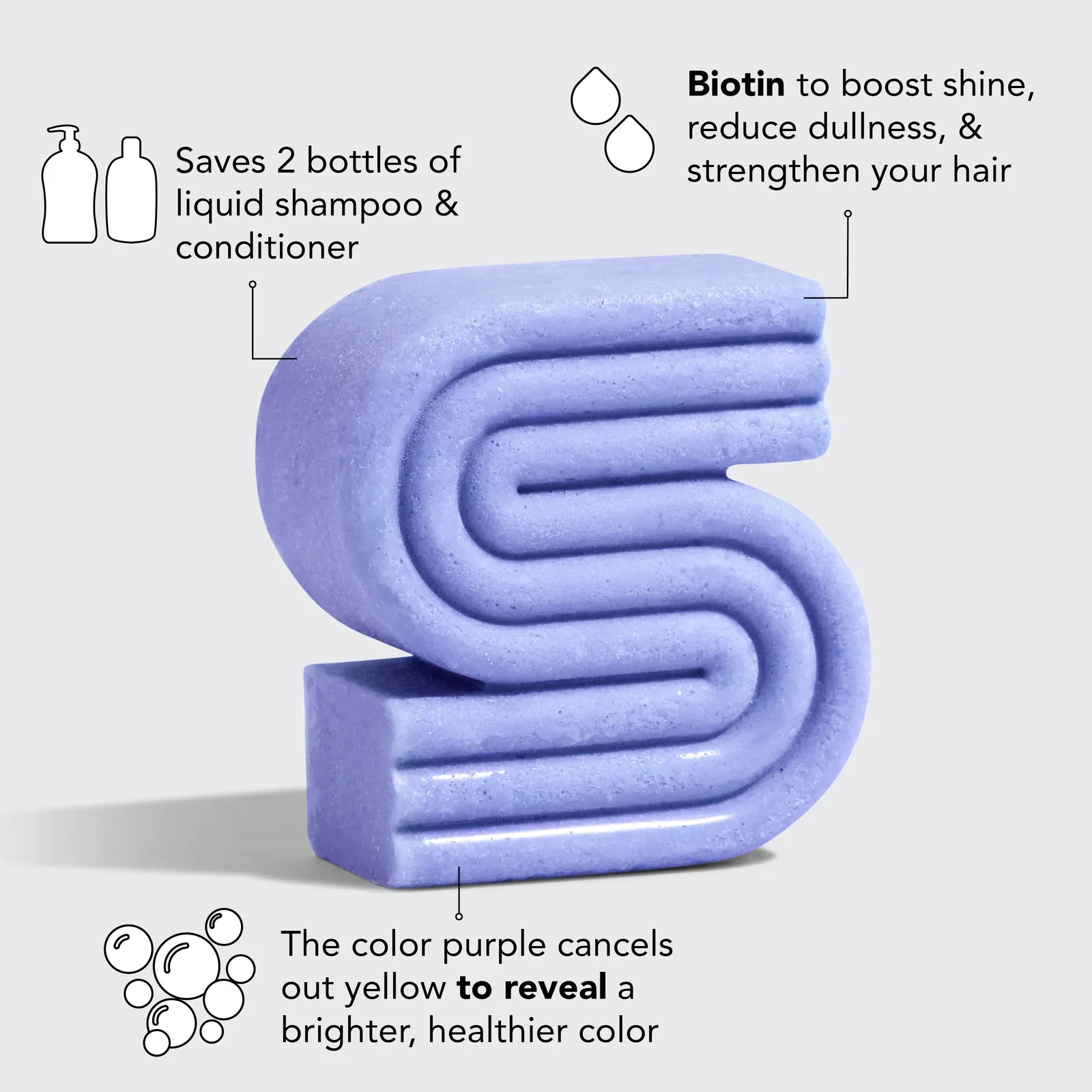 Kitsch Purple Toning Shampoo Bar for Color Treated & Grey Hair 91g - Image 3