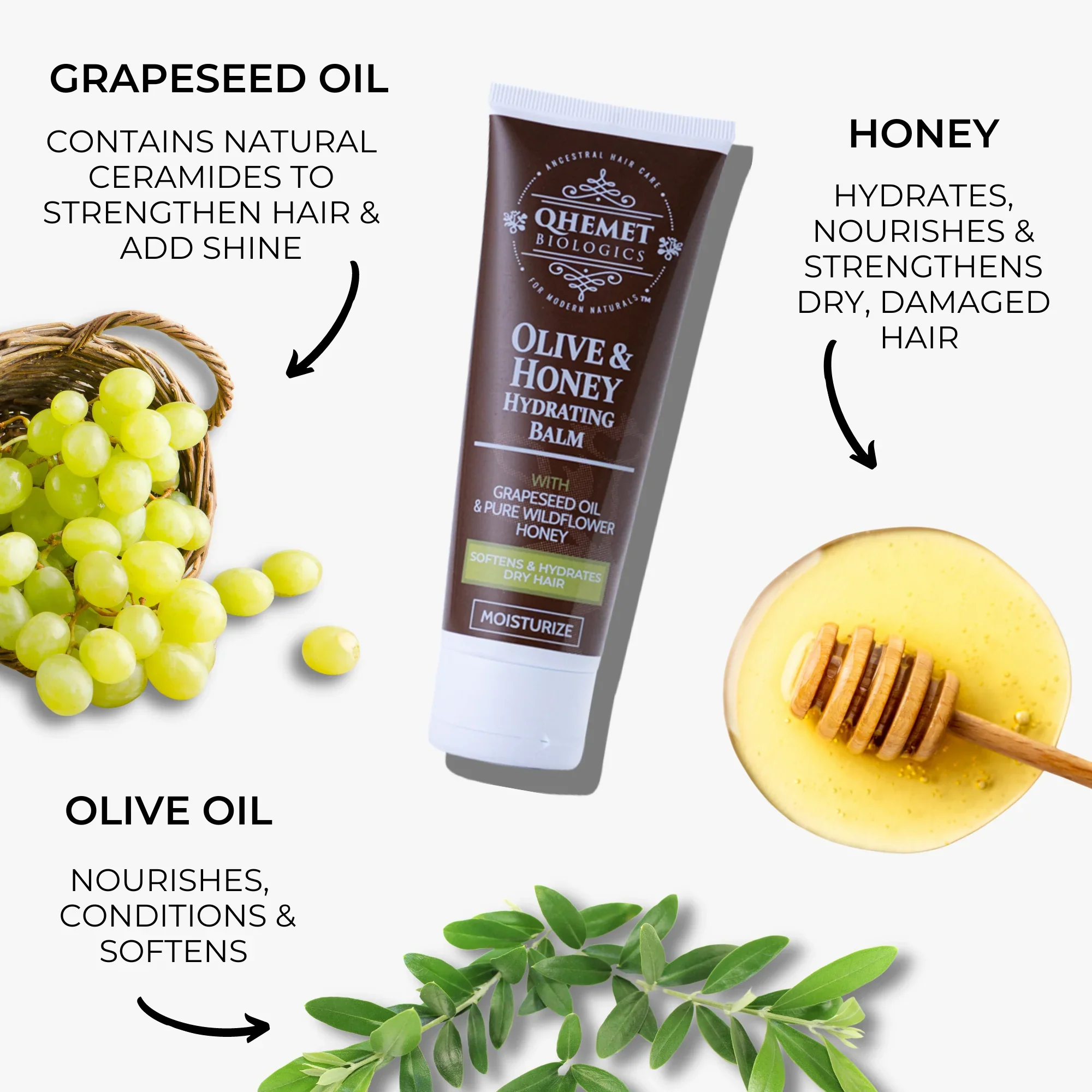 Qhemet Biologics Olive & Honey Hydrating Balm - Image 2