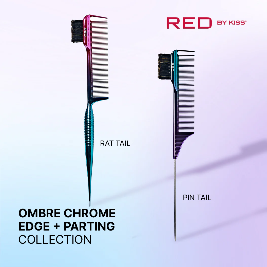 Red By Kiss 100% Boar Bristle 3-in-1 Edge & Parting pin tail Comb - Image 6
