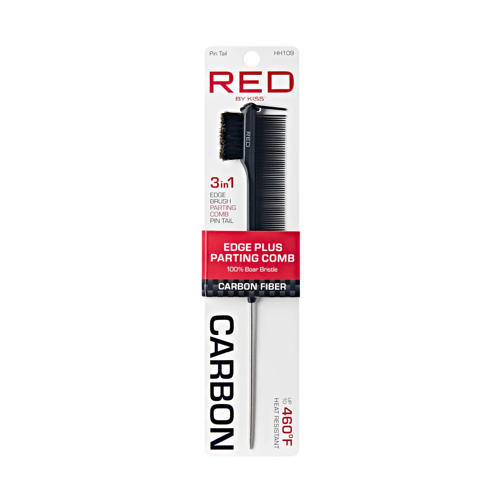 Red By Kiss 100% Boar Bristle 3-in-1 Edge & Parting PIN TAIL Comb