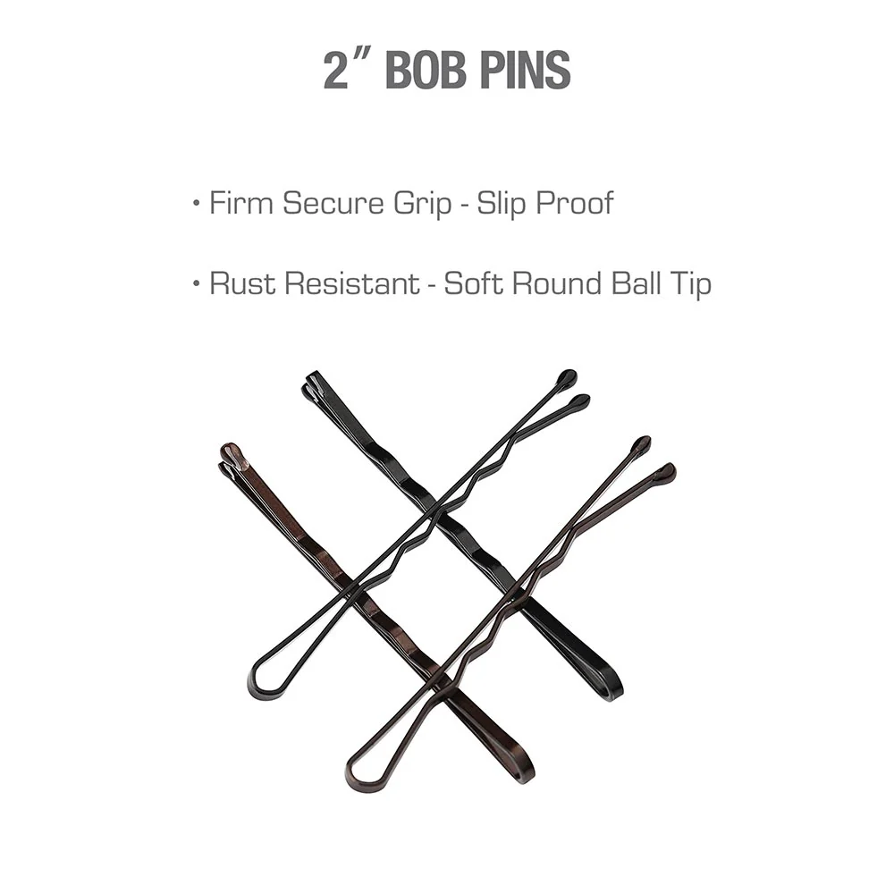 Red By Kiss Bob Pins Brown Black  2" 60 pcs - Image 4