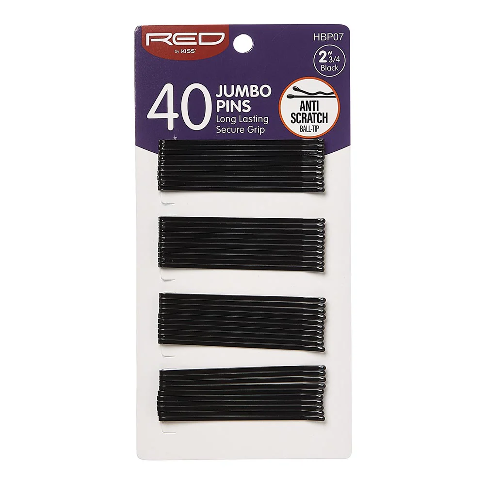 Red By Kiss Bob Pins Jumbo 2 3/4" 40 OCT BLACK