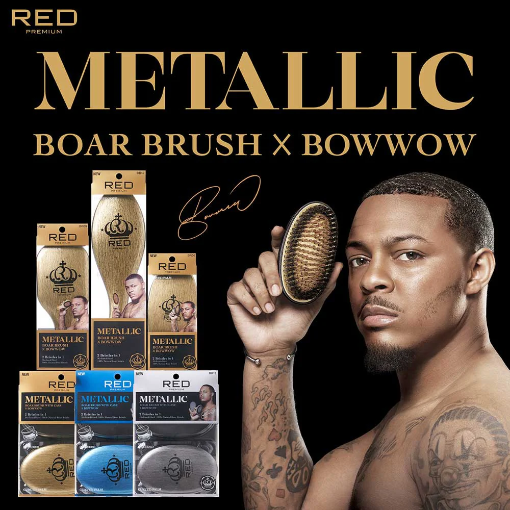 Red By Kiss Bow Wow X Metallic 2-in-1 Boar Brush - Image 5