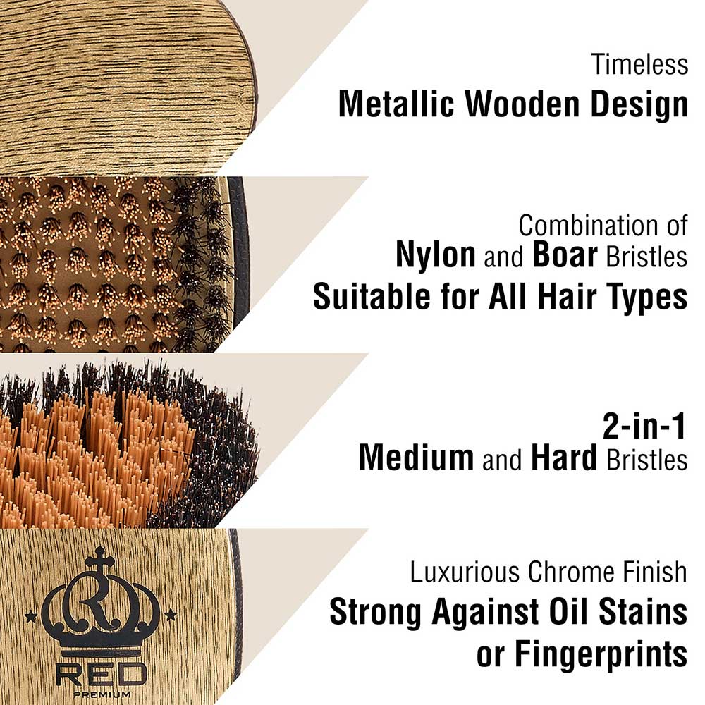Red By Kiss Bow Wow X Metallic 2-in-1 Boar Brush - Image 7