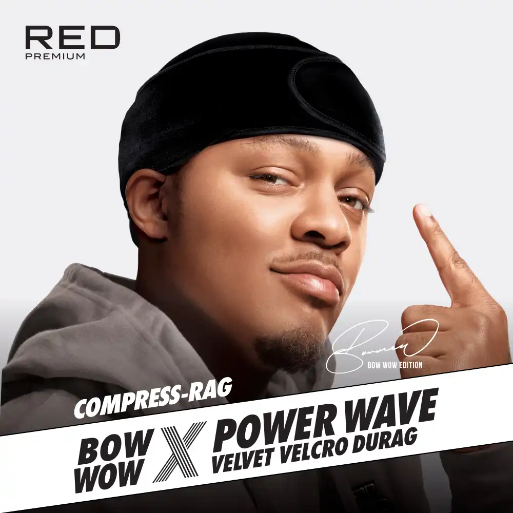 Red by Kiss BOW WOW X Power Wave Velvet Hook and Loop Fastener Compression Rag Black - Image 2