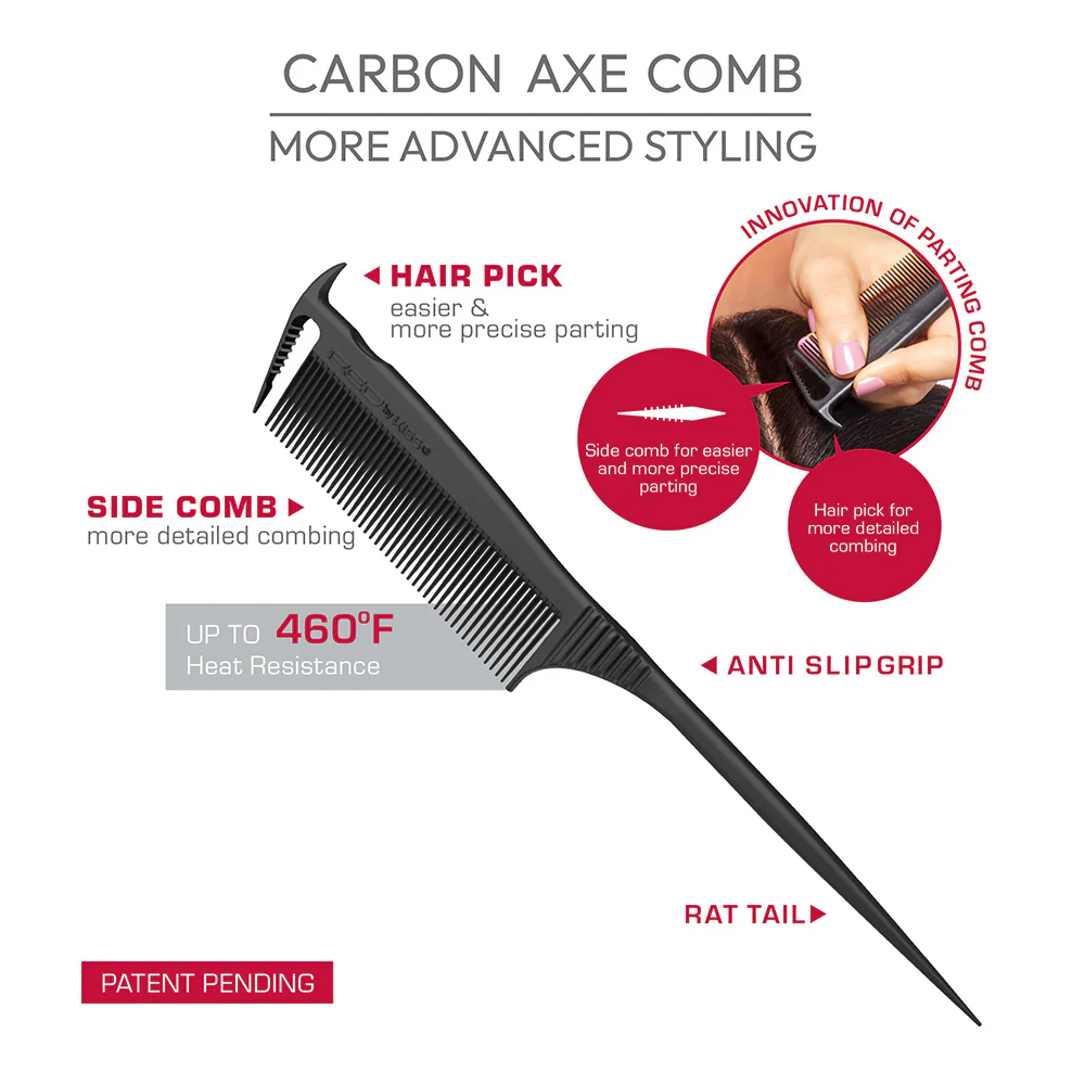 Red By Kiss Carbon Axe Parting Comb - Image 3
