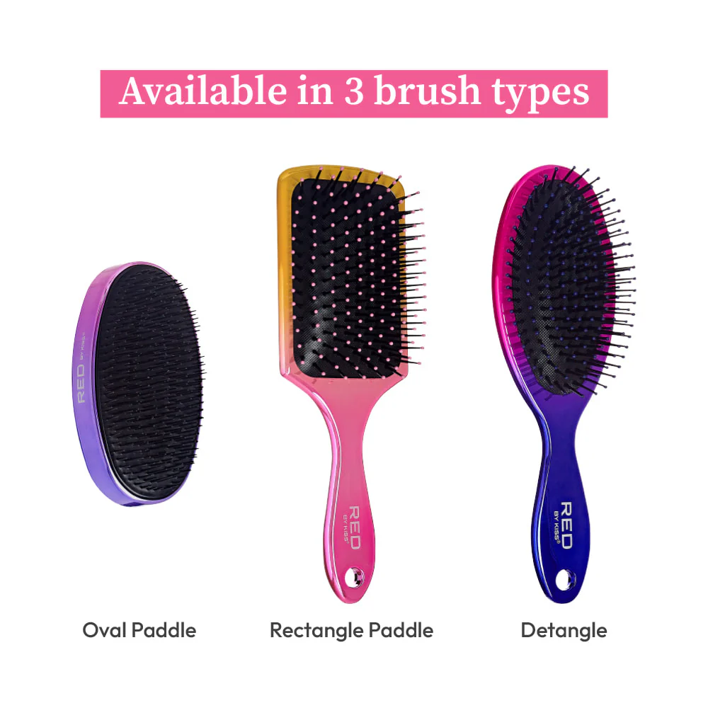 Red By Kiss Crystal Charcoal Brush – Square  Charcoal Infused Brush - Image 2