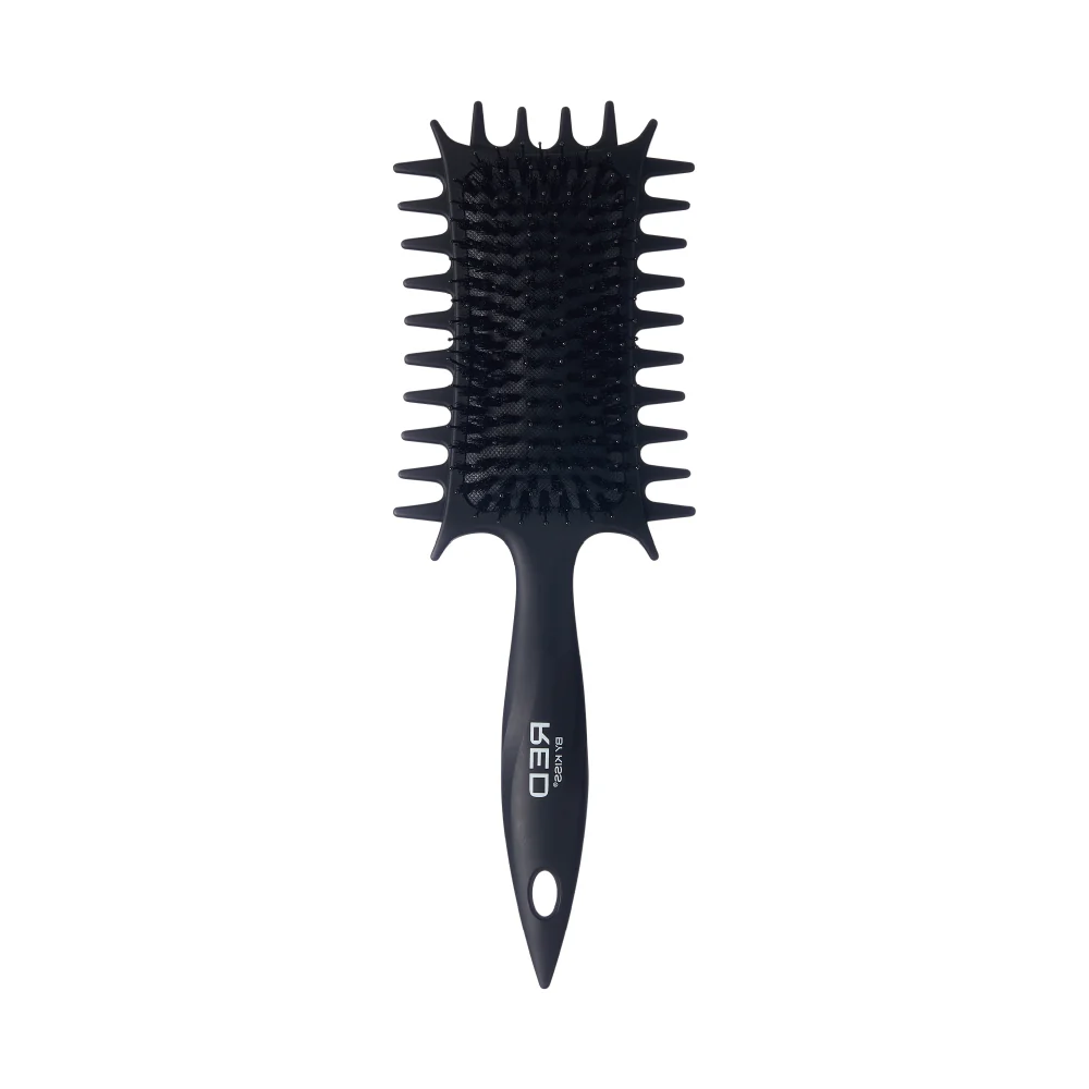 Red By Kiss Curl-Art Styler Detangling & Curl Defining Brush with Side Combs Black