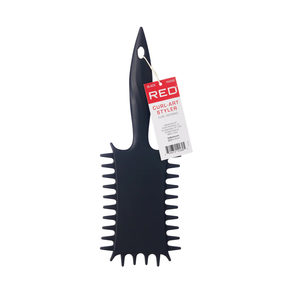 Red By Kiss Curl-Art Styler Detangling & Curl Defining Brush with Side Combs Black - Image 6