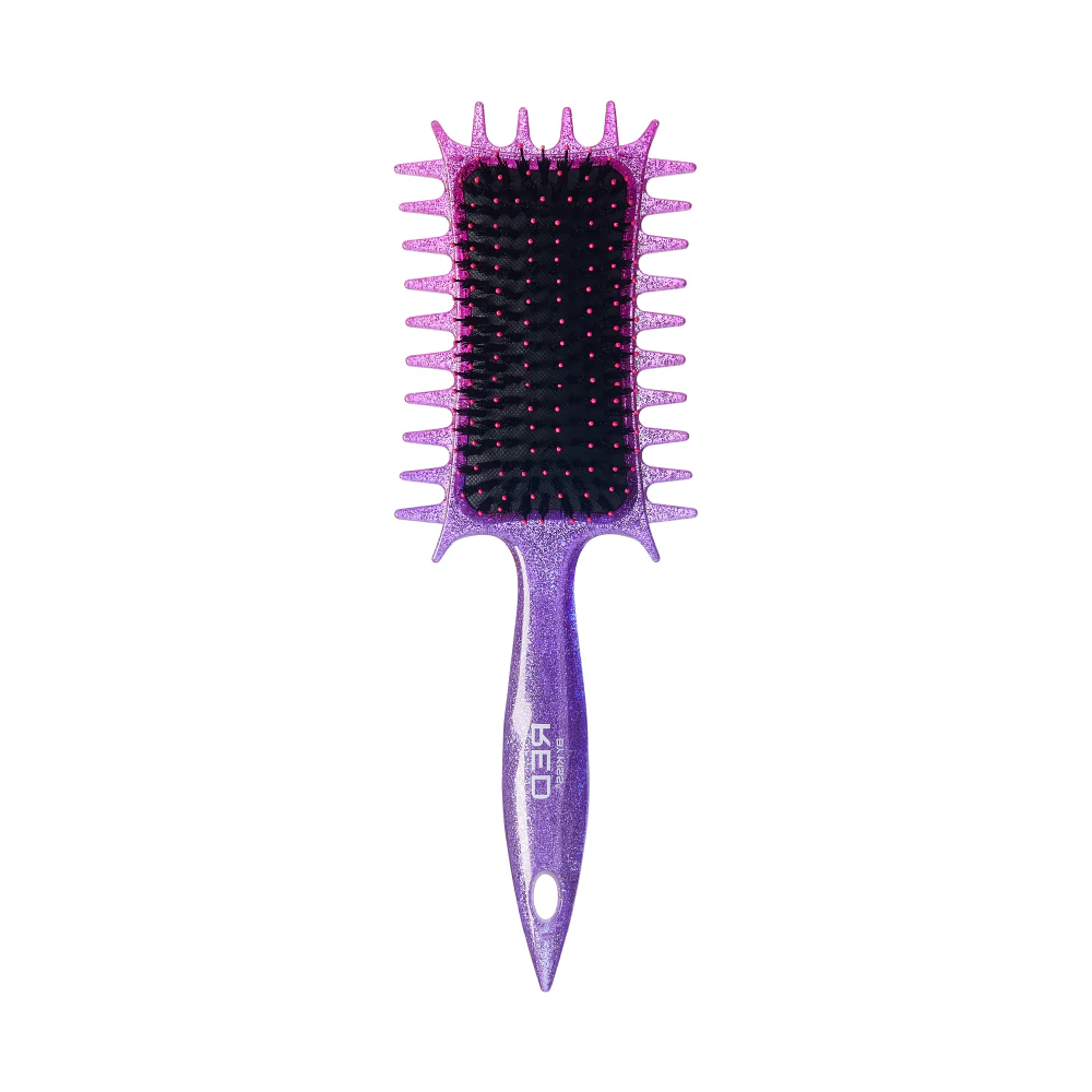 Red By Kiss Curl-Art Styler Detangling & Curl Defining Brush with Side Combs Glitter