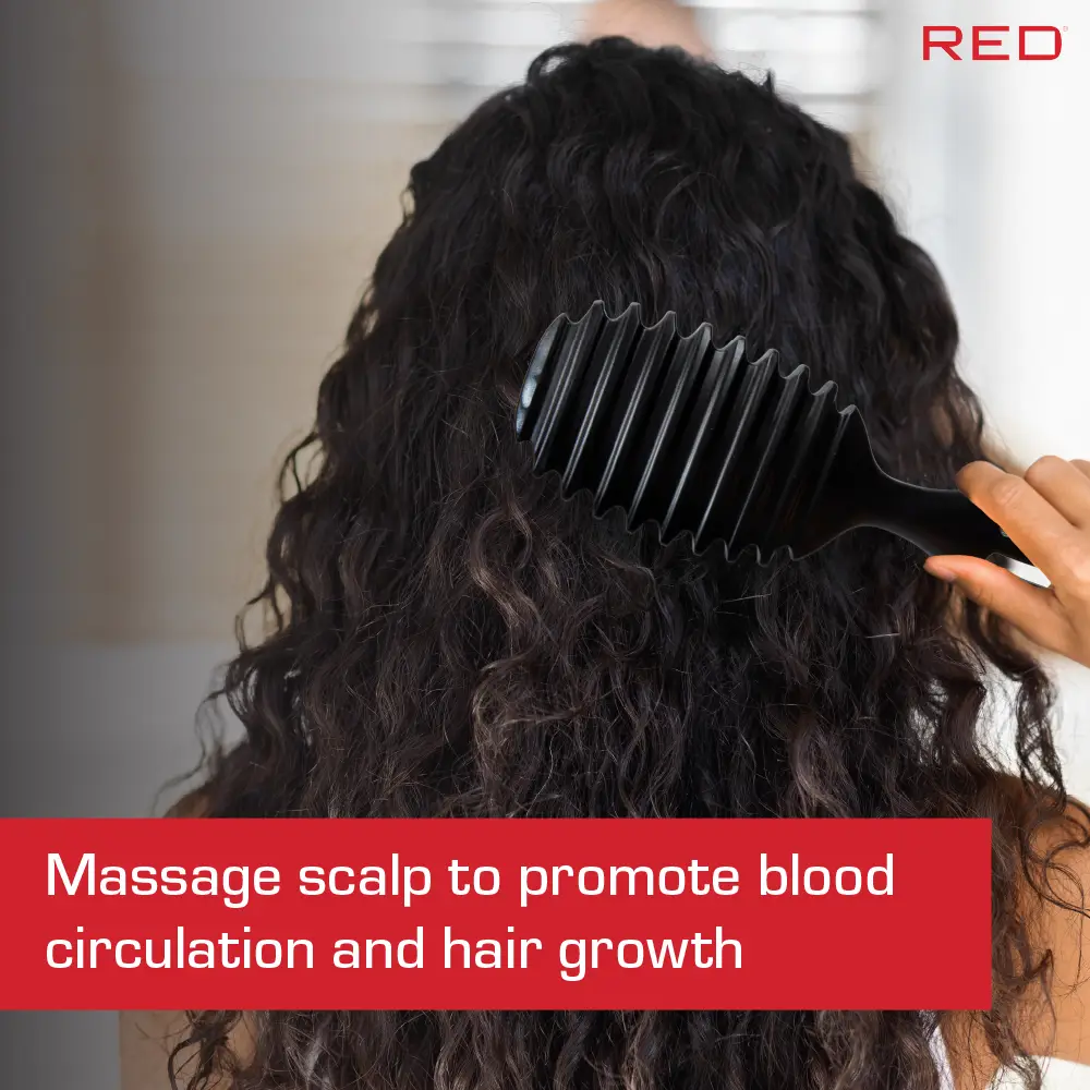 Red By Kiss Curl & Care 4-in-1 Detangle Brush Black - Image 4