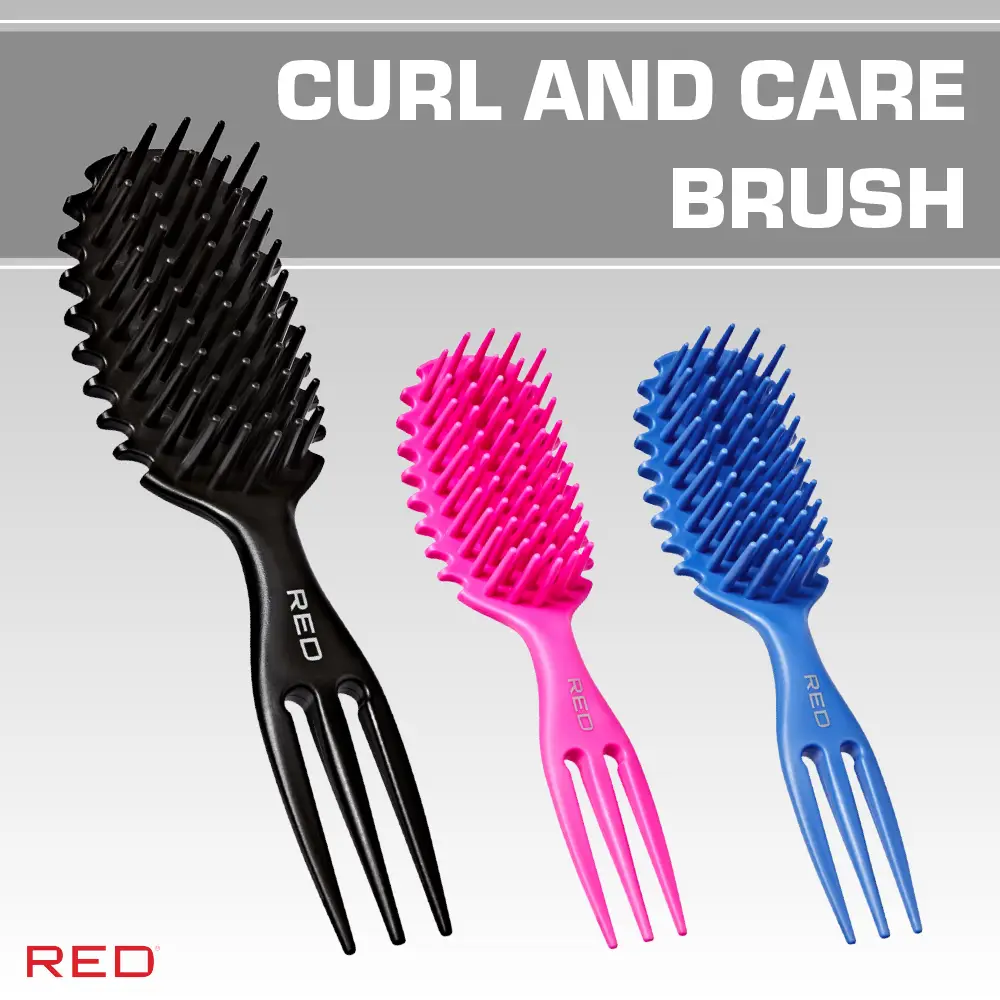 Red By Kiss Curl & Care 4-in-1 Detangle Brush Black - Image 5