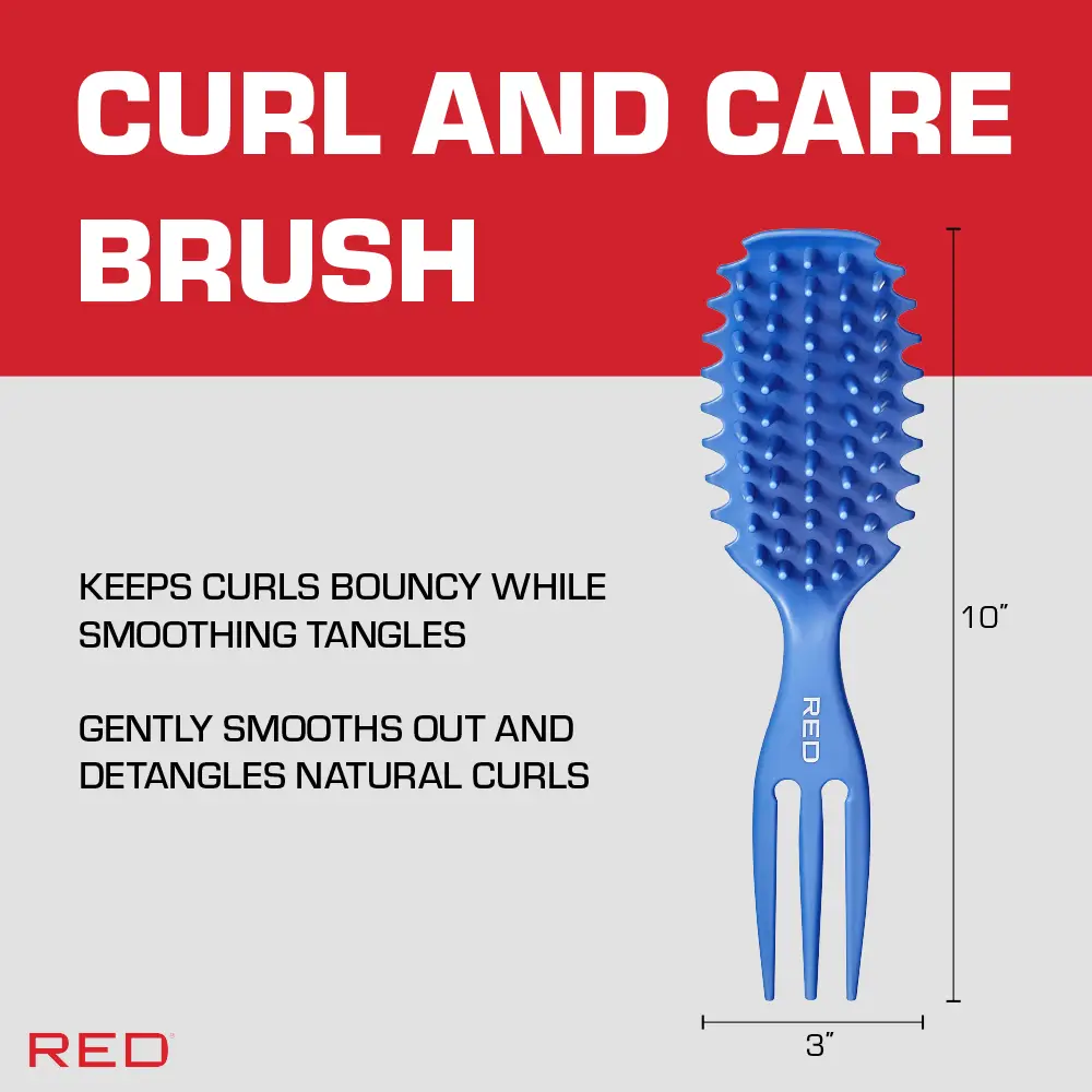 Red By Kiss Curl & Care 4-in-1 Detangle Brush Blue - Image 3