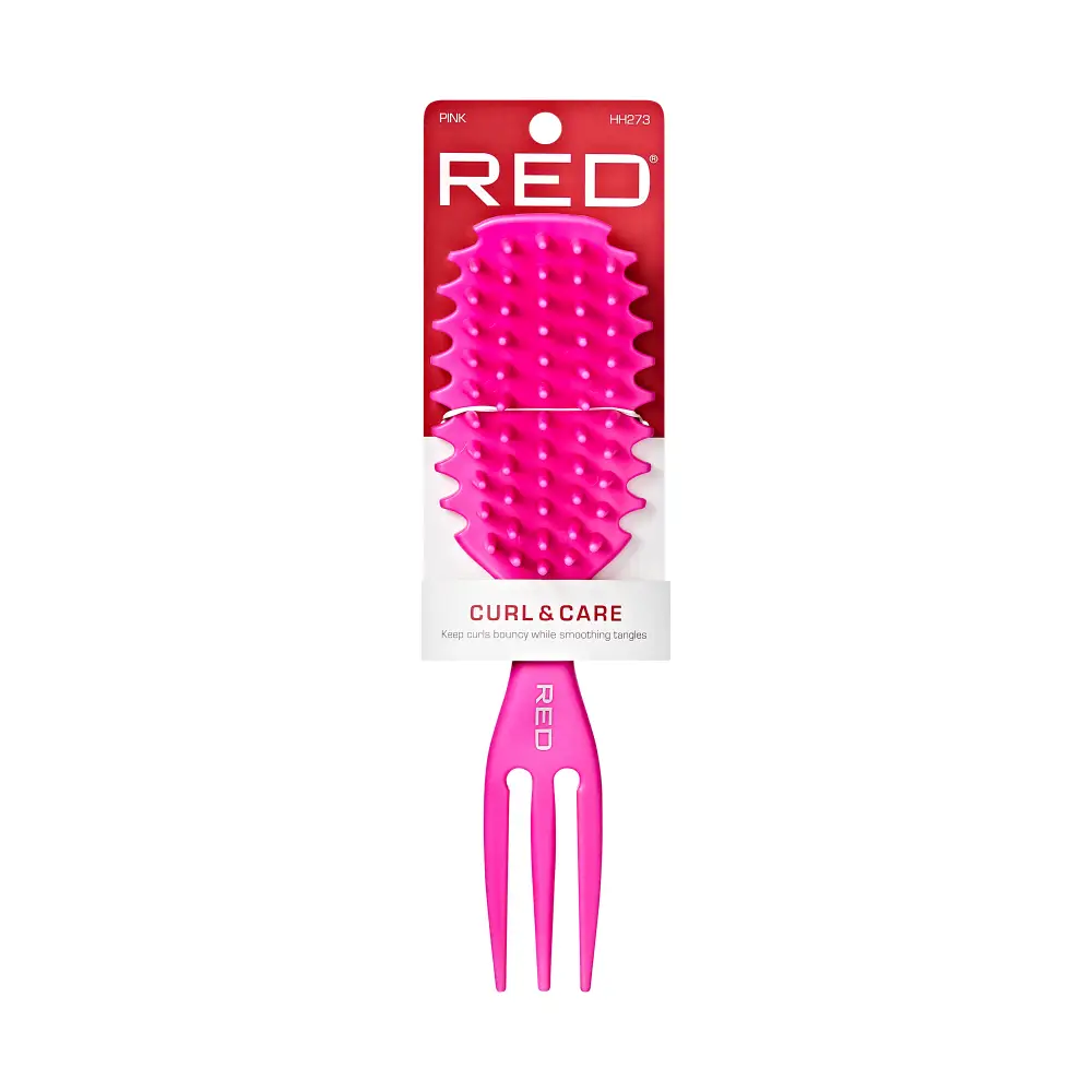 Red By Kiss Curl & Care 4-in-1 Detangle Brush Pink