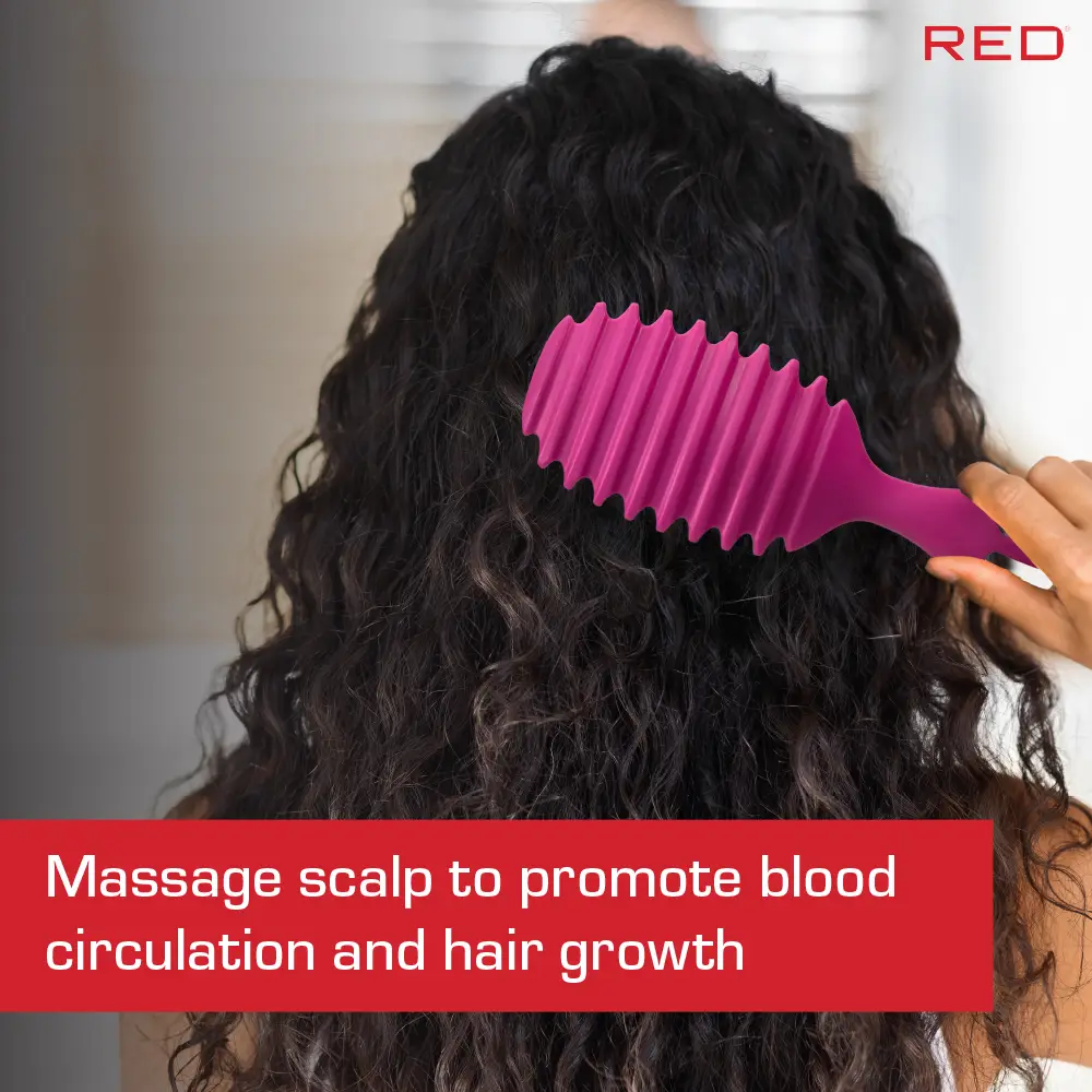 Red By Kiss Curl & Care 4-in-1 Detangle Brush Pink - Image 4