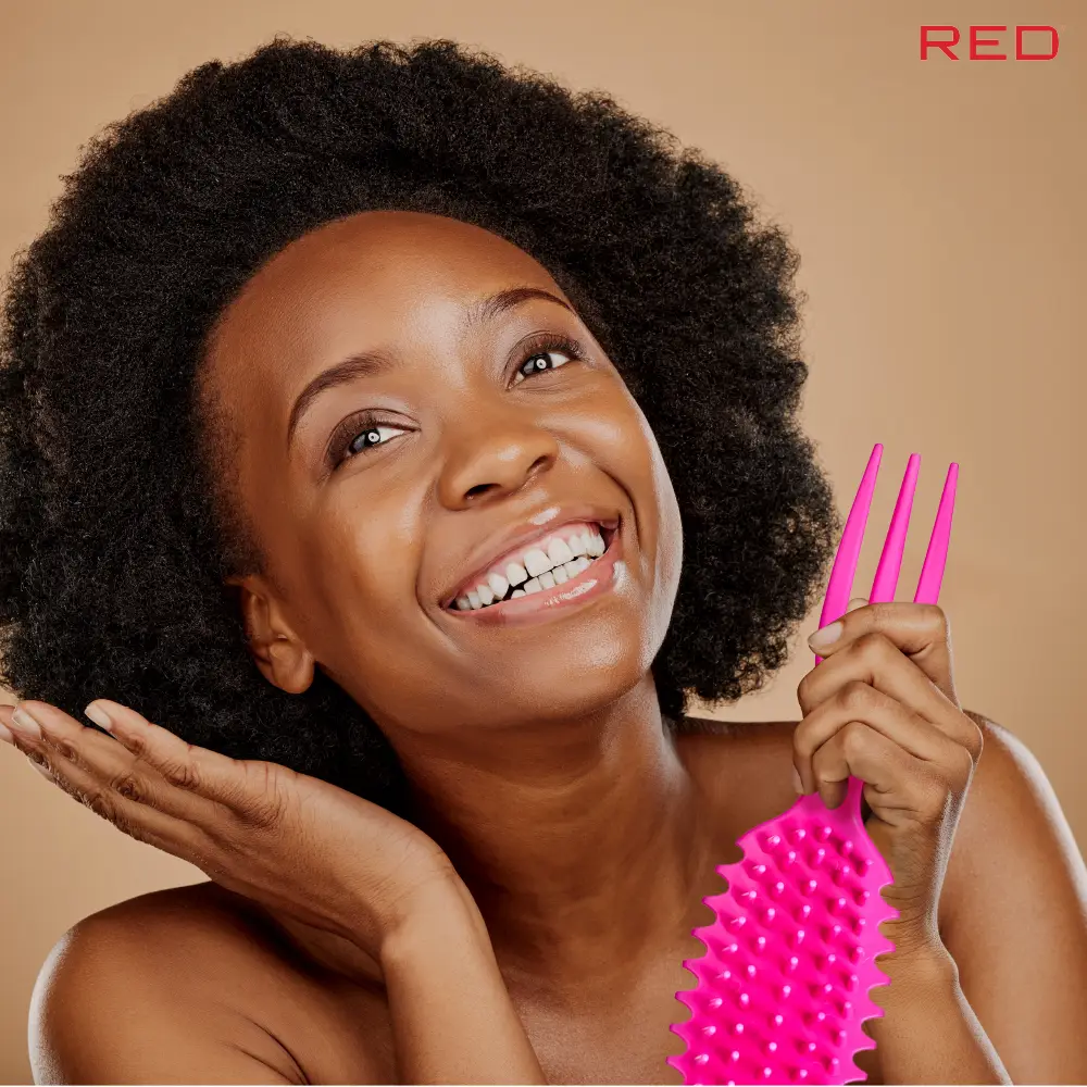 Red By Kiss Curl & Care 4-in-1 Detangle Brush Pink - Image 5