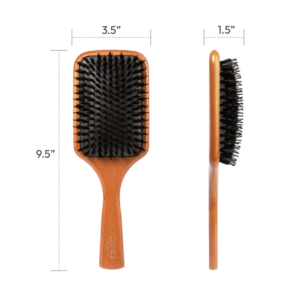 Red By Kiss Evergreen Wooden Square Boar Paddle Hair Brush - Image 5